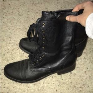 Black combat boots